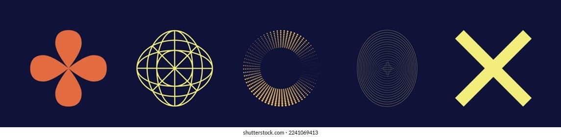 Collection of Y2K elements. Large set of retro objects for design. For modern T-shirts designed. Stars, starburst . Vector illustration