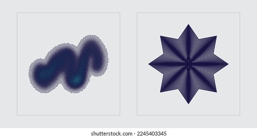 Collection of Y2K elements. Rave psychedelic retro futuristic set. Templates for notes, posters. Retro Futurist. Vector illustration