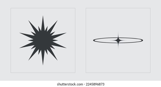 Collection of Y2K elements. Rave psychedelic retro futuristic set. Modern abstract forms. Anti-design. Vector illustration