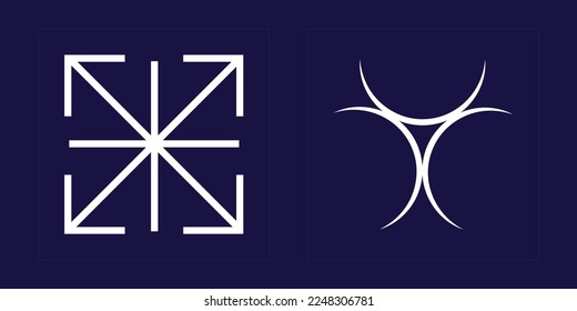 Collection of Y2K elements. Rave psychedelic retro futuristic set. Flat minimalist icons. Anti-design. Vector illustration