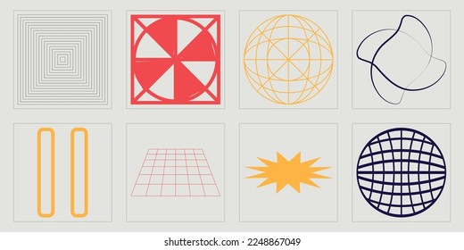 Collection of Y2K elements. Rave psychedelic retro futuristic set. For modern T-shirts designed. Isolated on black background. Vector illustration