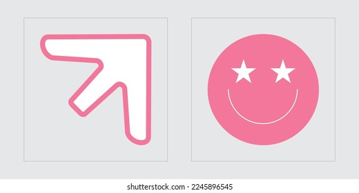 Collection of Y2K elements. Retro futuristic graphic ornaments. Objects in y2k style. Futuristic. Vector illustration