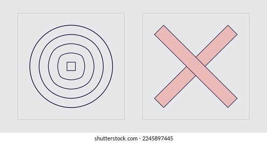 Collection of Y2K elements. Retro futuristic graphic ornaments. Flat minimalist icons. Anti-design. Vector illustration