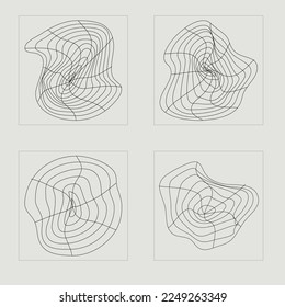 Collection of Y2K elements. Trendy geometric postmodern figures. Objects in y2k style. Stars, starburst . Vector illustration