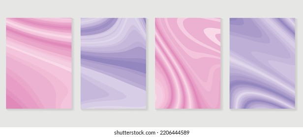 Collection Of Y2k Style Background Vector. Set Of Lovely Vibes Wallpaper, Pastel Color, Gradient,wavy, Psychedelic, Mesh. Trendy Girly 90s, 2000s Poster For Banner, Prints, Decorative, Cover.