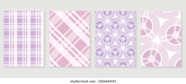 Collection Of Y2k Style Background Vector. Set Of Lovely Vibes Wallpaper, Pastel Color, Gradient, Geometric Shapes, Grid. Trendy Girly 90s, 2000s Poster For Banner, Prints, Decorative, Cover.