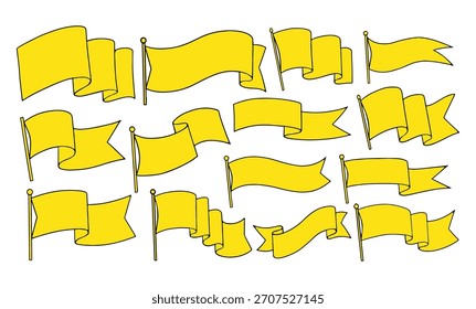 Colección de Ilustraciones vectoriales de Anuncio amarillo y cinta para proyectos de Diseño gráfico