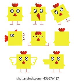 collection of yellow chicks as symbols of easter or spring