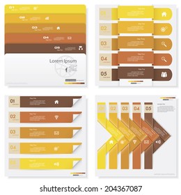 Collection of yellow color design clean number banners template/graphic or website layout. Vector.