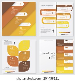 Collection of yellow color design clean number banners template/graphic or website layout. Vector.