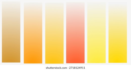 Uma coleção de paletas de cores amarelas. Exemplos de paletas de design em amarelo abstrato.