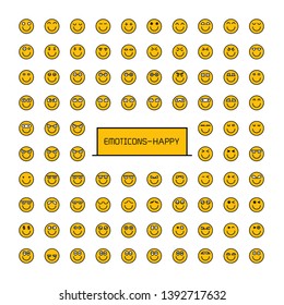 collection of yellow emoticons smiley happy face