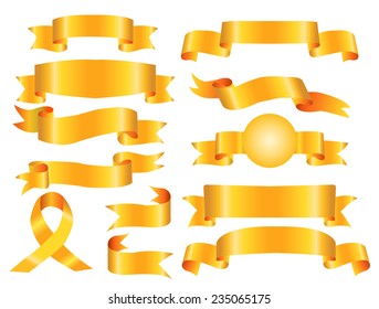 The collection yellow ribbons banners for your business