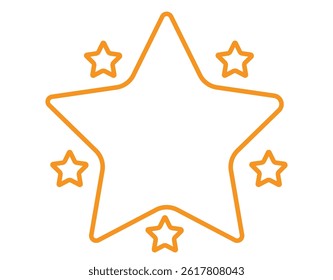 Collection of Yellow Sparkling Star Icons, Vector Fully Editable Illustrator EPS File.