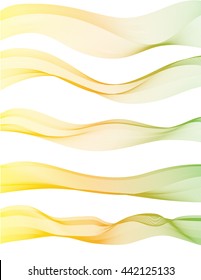 Collection of yellow wave Abstract ribbon background vector.