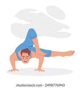 Sammlung von Yoga-Übungsposen Flache Illustrationen

