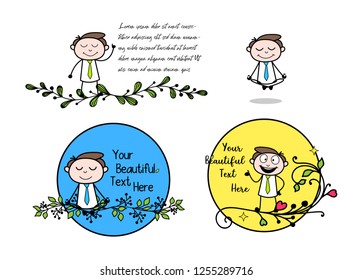   Collection Of Yoga & Meditation Cartoon Professional Businessman