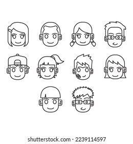 colección de vectores de iconos de avatar jóvenes