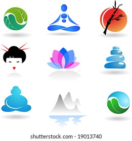 collection of Zen icons - vector illustration