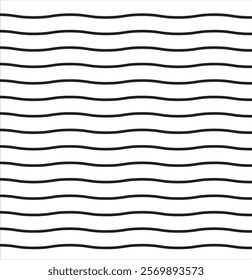 Collection of Zigzag lines icon. Horizontal thin lines wave.vector illustration.Black and white colors.
