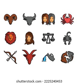 collection of zodiac icon vector