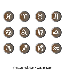 collection of zodiac icon vector