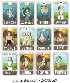 The collection of zodiac man card