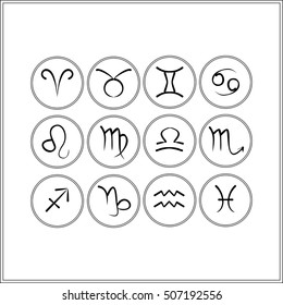 Collection of zodiac signs. Vector illustration