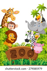 Collection of zoo animals