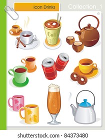 COLLECTION_1 Vector Drink Icons. Abstract web symbols.