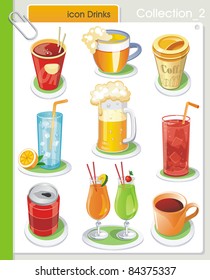 COLLECTION_2 Vector Drink Icons. Abstract web symbols.