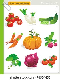 COLLECTION_2 Vector Food Vegetables Icons. Abstract web symbols.
