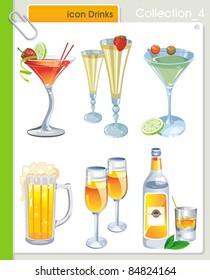 COLLECTION_4 Vector alcohol Drink Icons. Abstract web symbols.