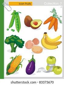 COLLECTION_7 Vector Food Vegetables Icons. Abstract web symbols.