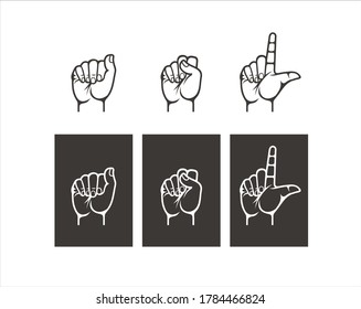 A Collections Of ASL Sign Vector / Icon.