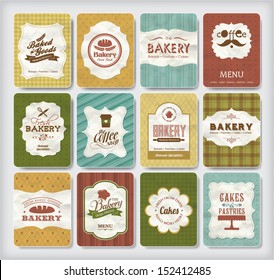 Collections of bakery design elements 