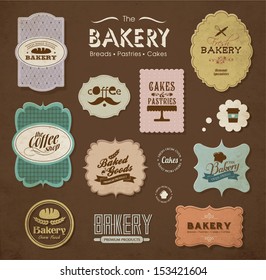 Collections of bakery design elements svg