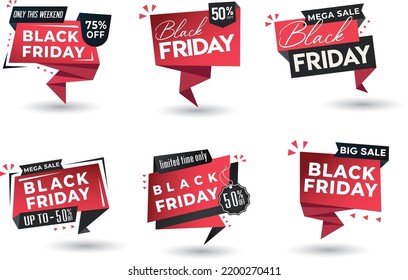Collections of Black Friday final sale template design in flat design