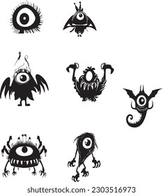 collections black Mongstar isolated. silhouette mongstar isolated on white background