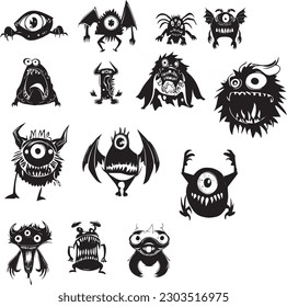 collections black Mongstar isolated. silhouette mongstar isolated on white background
