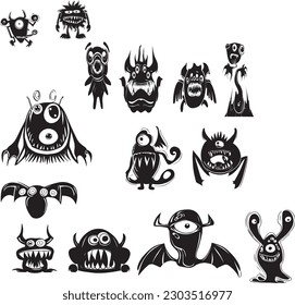 collections black Mongstar isolated. silhouette mongstar isolated on white background