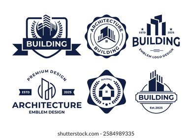 Collections Of Building Emblem Logo Design Template