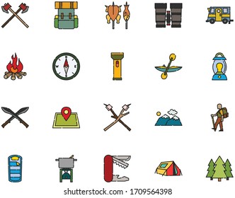 Collections of Camping Icon Design Pixel perfect with Filled Outline Style