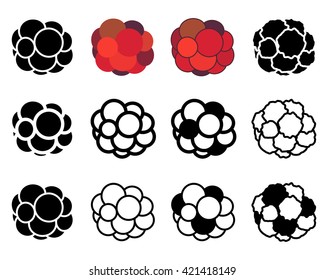 Collections of cancer cell in flat style. Bacteria, disease, pathogen, germ, bacterium HIV and virus