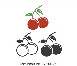 A collections of cherry icon / vector.