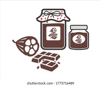 A collections of Chocolate jam icon / vector.