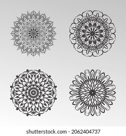 Collections Circular pattern in the form of a mandala for Henna, tattoos, decorations. Decorative decoration in ethnic oriental style. Coloring book page.