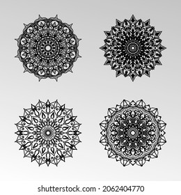 Collections Circular pattern in the form of a mandala for Henna, tattoos, decorations. Decorative decoration in ethnic oriental style. Coloring book page.