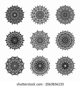 Collections Circular pattern in the form of a mandala for Henna, Mehndi, tattoos, decorations. Decorative decoration in ethnic oriental style. Coloring book page.