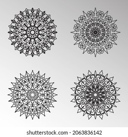 Collections Circular pattern in the form of a mandala for Henna, Mehndi, tattoos, decorations. Decorative decoration in ethnic oriental style. Coloring book page.